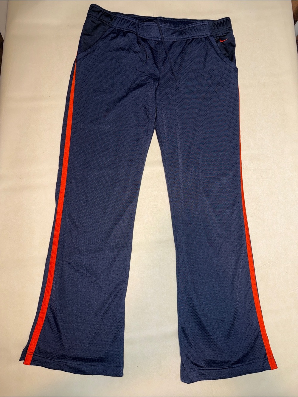 Nike Navy Joggers with Red Side Stripes